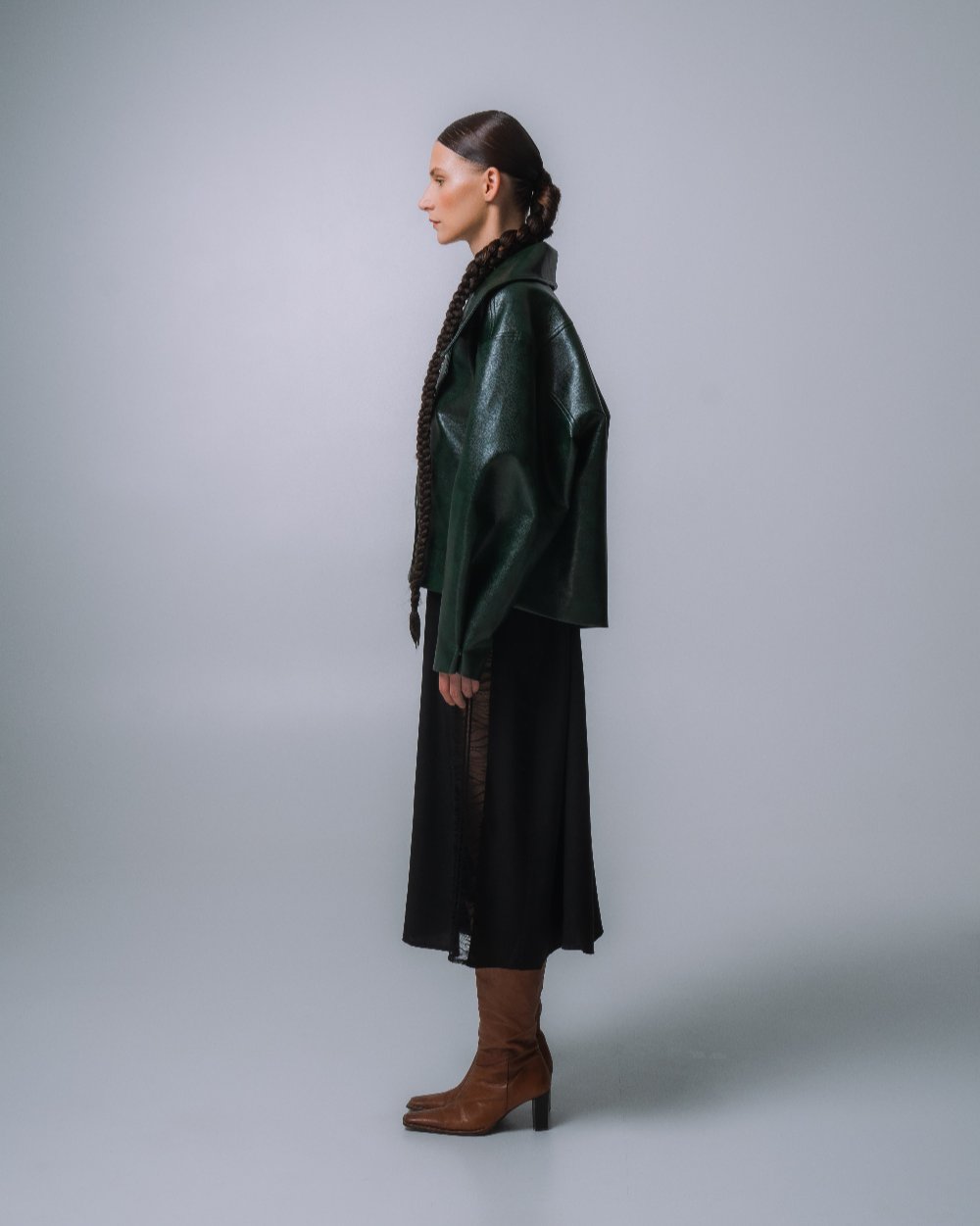 ЖАКЕТ З ЕКОШКІРИ СМАРАГДОВИЙ