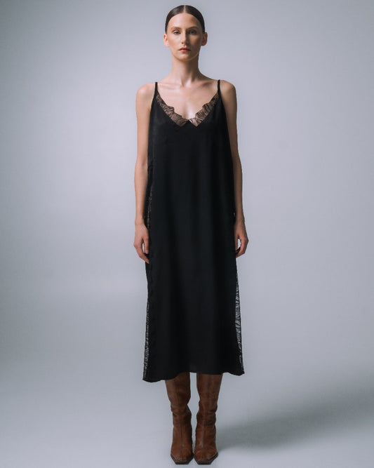 LINGERIE-STYLE DRESS WITH LASE