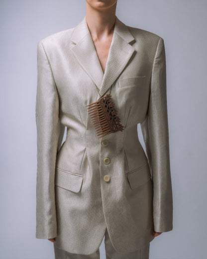 ARHITECTURAL UPCYCLED BLAZER WITH PLEATS